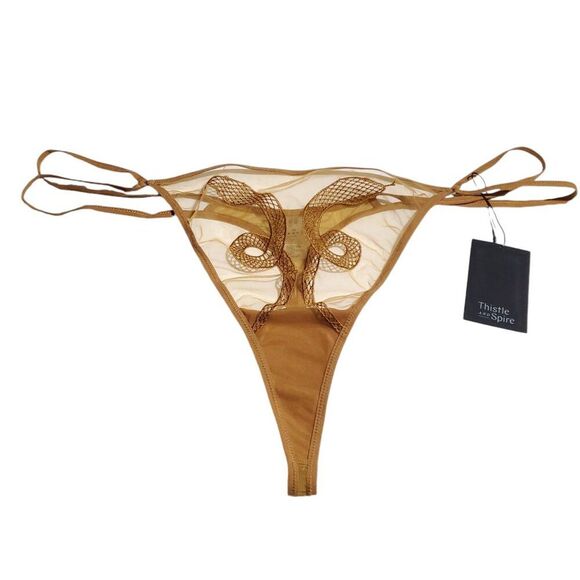 Thistle and Spire Medusa Thong Panty Gold Underwear Plus Size 3X Yellow Snake - Picture 2 of 6